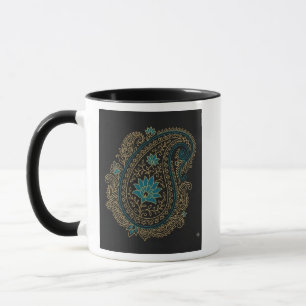 Goldener Paisley-Lotus-Becher Tasse