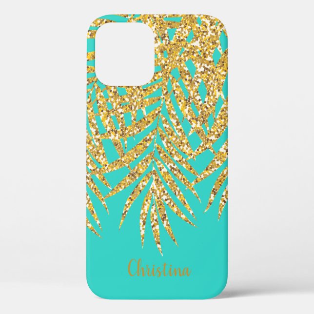 Goldener Palm Frontname Persönlicher Türkisname Gl Case-Mate iPhone Hülle (Rückseite)