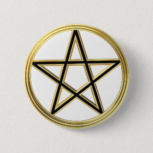 Goldener Pentagram Button