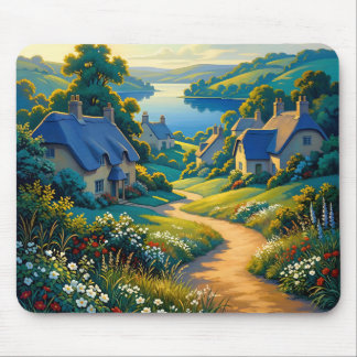 Goldener Pfad zum blauen Wasser Mousepad