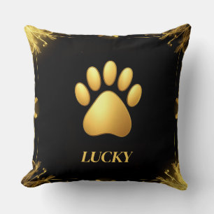 Goldener Pfotenabdruck Elegantes Geschenk für Haus Kissen