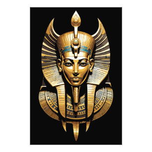 Goldener Pharao mit königlichem Kopfschmuck Kunst Fotodruck