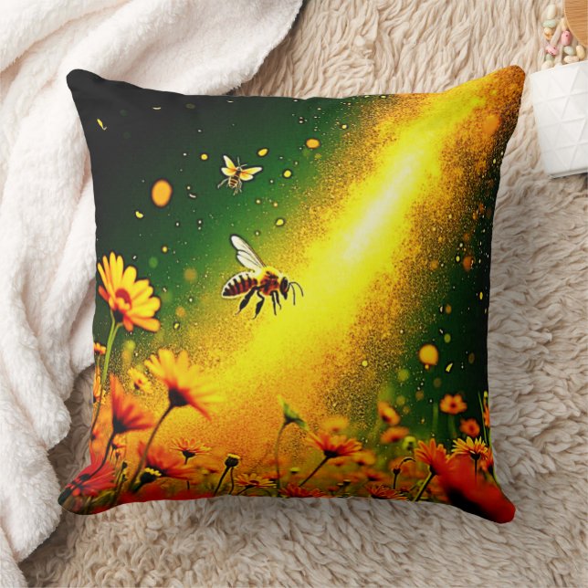 Goldener Pollen für Bienen Joy Design Kissen (Decke)