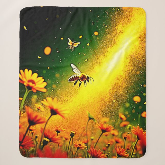 Goldener Pollen für Bienen Joy Design Sherpadecke (Vorderseite)