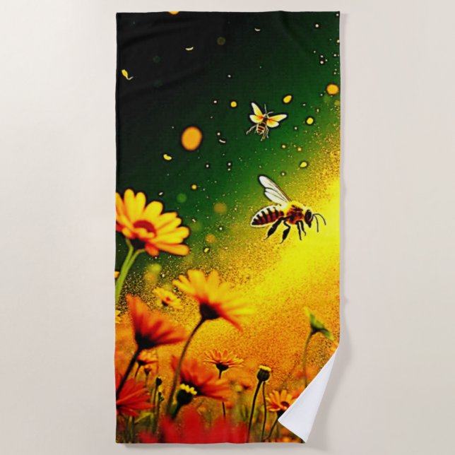 Goldener Pollen für Bienen Joy Design Strandtuch (Vorderseite)