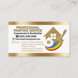 Goldener professioneller Maler-Service-Vertragnehm Visitenkarte