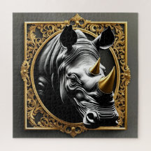 Goldener Rahmen aus schwarzem Nashorn
