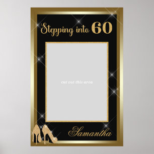 Goldener Rahmen für Hochhackige Schuhe zum 60. Geb Poster
