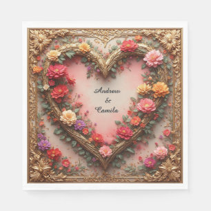 Goldener Rahmen für Hochzeiten Serviette