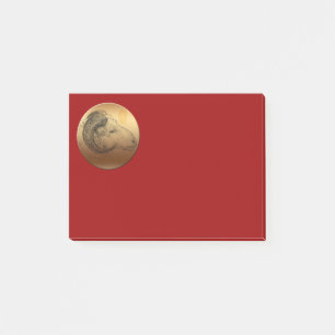 Goldener Ram Happy Chinese New Year of Sheep 2015 Post-it Klebezettel