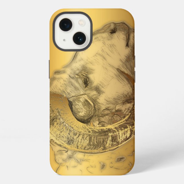 Goldener Ram oder Widder Chinesischer Western Astr iPhone Hülle (Rückseite)