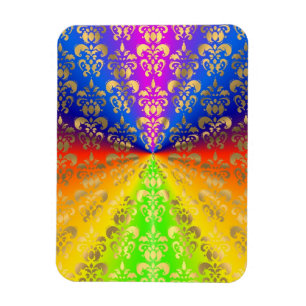 Goldener Regenbogen Damast Magnet