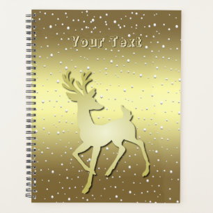 Goldener Rentierschneeholidayplan Planer