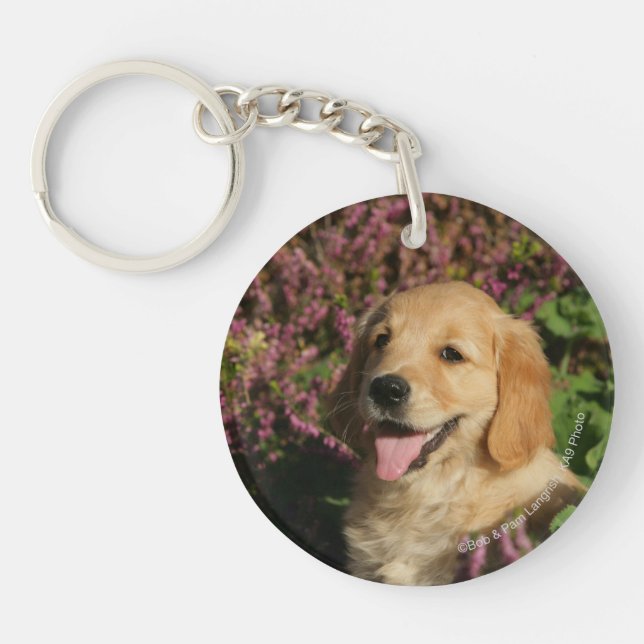 Goldener Retreiver Welpe Schlüsselanhänger (Vorderseite)