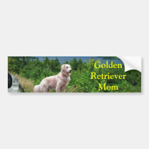 Goldener Retriever an der See-Autoaufkleber-Mama Autoaufkleber