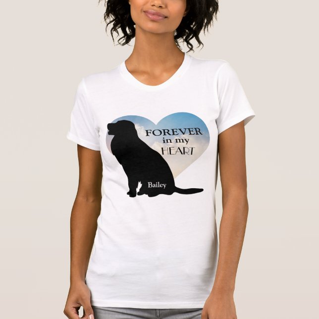 Goldener Retriever-ErinnerungsName-Silhouette T-Shirt (Vorderseite)
