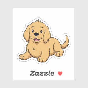 Goldener Retriever, gemütlicher Anime-Charme, klei Aufkleber