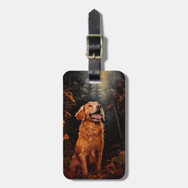 Goldener Retriever Gepäckanhänger (Vorderseite vertikal)