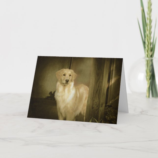 Goldener Retriever-Gruß-Karten-Dame In Waiting Karte (Vorderseite)