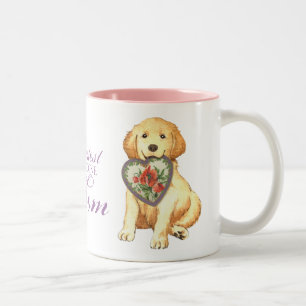 Goldener Retriever-Herz-Mama Zweifarbige Tasse