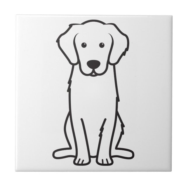 Goldener Retriever-HundeCartoon Fliese (Vorderseite)
