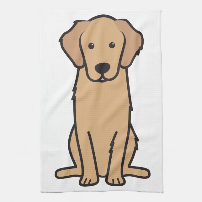 Goldener Retriever-HundeCartoon Geschirrtuch (Vertikal)