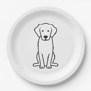 Goldener Retriever-HundeCartoon Pappteller