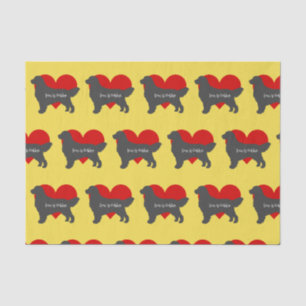 Goldener Retriever-HundeSilhouette-Liebe ist- Seidenpapier