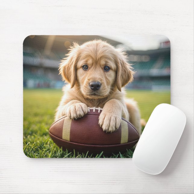 Goldener Retriever im Fußball Mousepad (Mit Mouse)