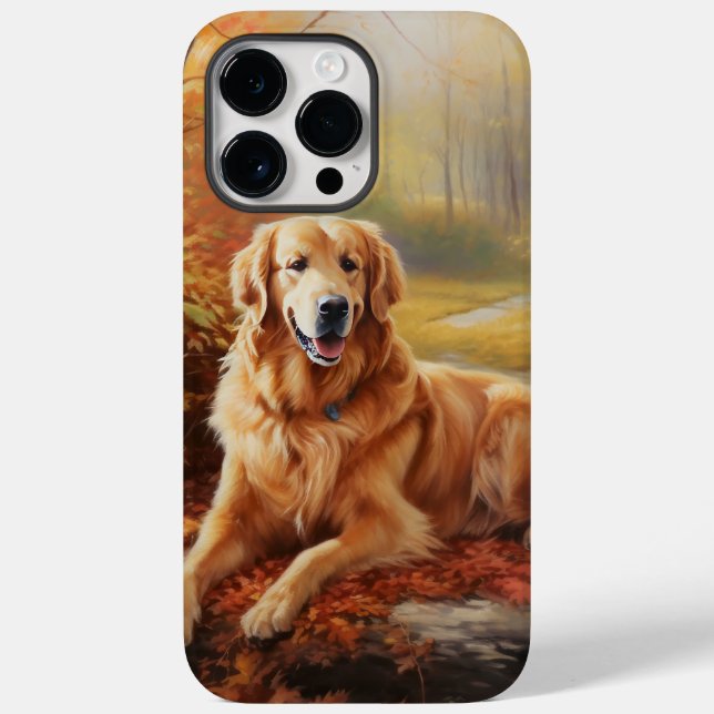 Goldener Retriever im Herbst Leaves Inspiriert Case-Mate iPhone 14 Pro Max Hülle (Rückseite)