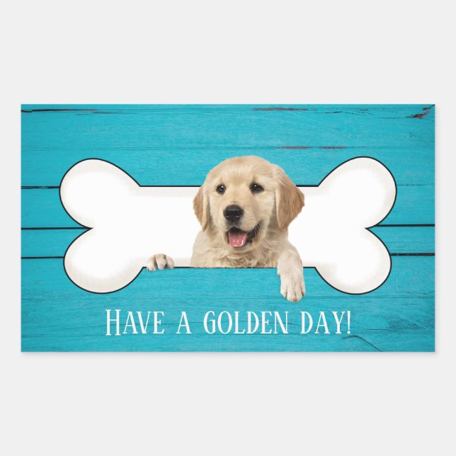 Goldener Retriever im Hundebund Rechteckiger Aufkleber (Vorderseite)