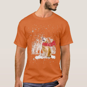 Goldener Retriever im Schnee Frohe Weihnachtsweine T-Shirt