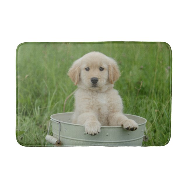 Goldener Retriever im Waschbecken Badematte (Vorderseite)