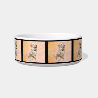 Goldener Retriever in einem Bowtie-Medium-Päckchen Napf