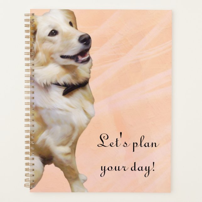 Goldener Retriever in einem Bowtie-Planer Planer (Vorderseite)