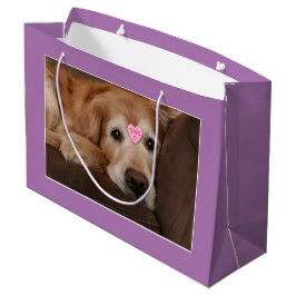 Goldener Retriever irgendeine Gelegenheits-Liebe U Große Geschenktüte