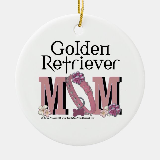 Goldener Retriever MAMA Keramikornament (Vorne)