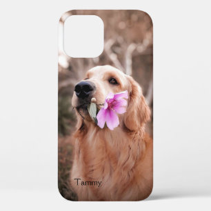 Goldener Retriever mit Blume Personalisiert Case-Mate iPhone Hülle