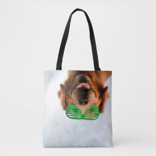 Goldener Retriever mit grüner Sonnenbrille Tasche