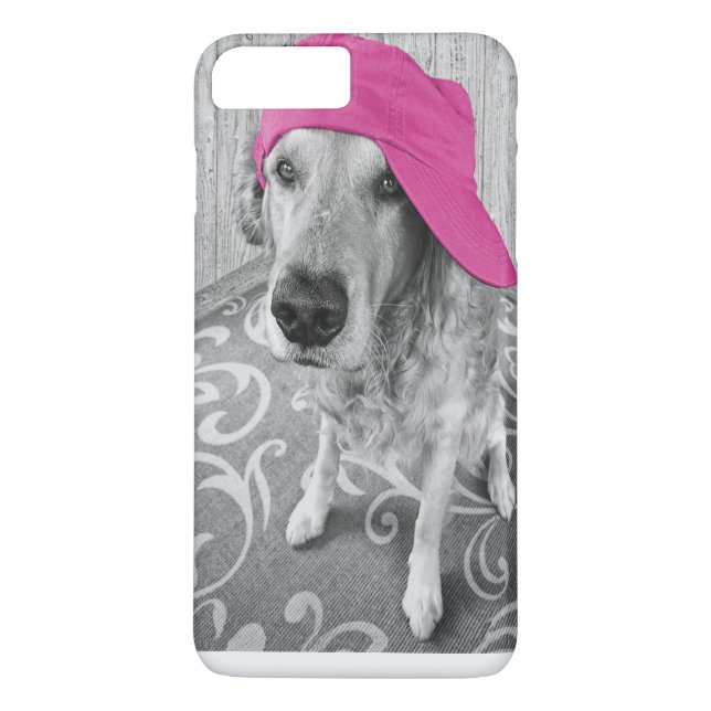 Goldener Retriever mit rosa Kappe Case-Mate iPhone Hülle (Rückseite)