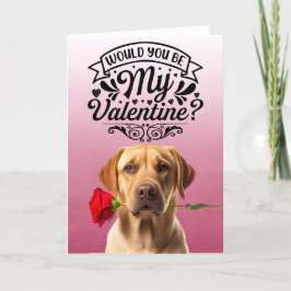 Goldener Retriever mit Rose Custom Valentinstag Feiertagskarte