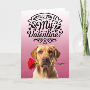 Goldener Retriever mit Rose Custom Valentinstag Feiertagskarte