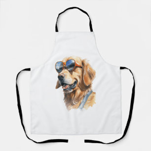 Goldener Retriever mit Sonnenbrille Schürze