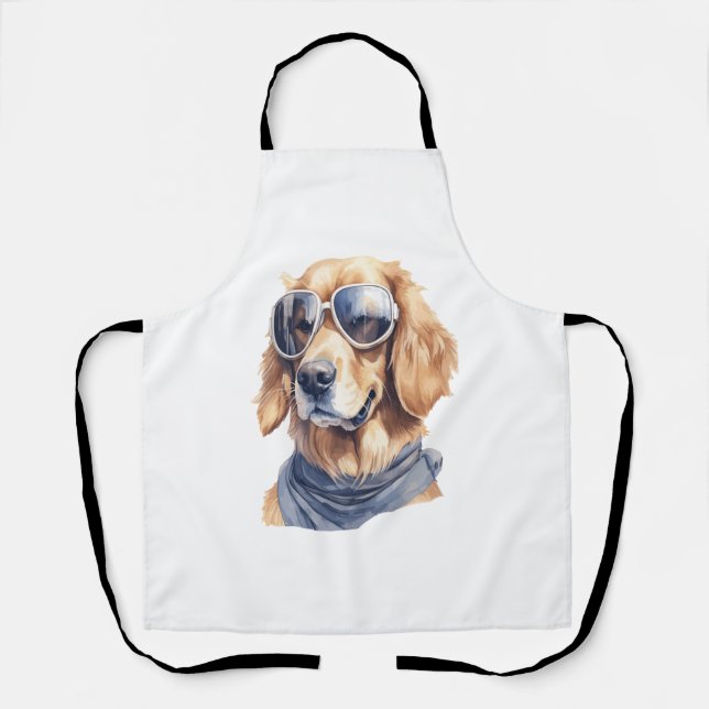 Goldener Retriever mit Sonnenbrille Schürze (Vorderseite)