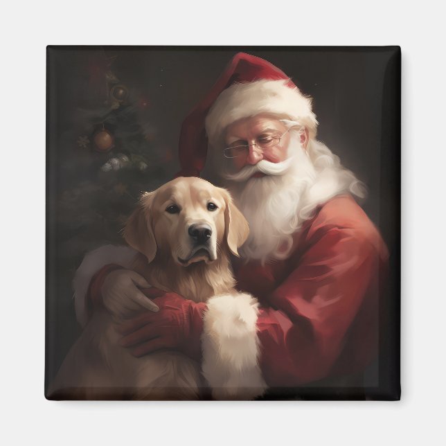Goldener Retriever mit Weihnachten Magnet (Vorne)