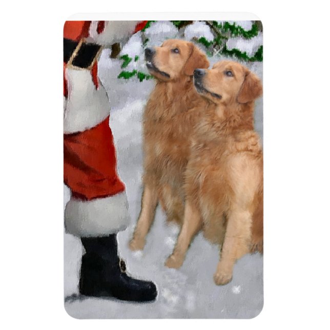 Goldener Retriever mit Weihnachten Magnet (Vertikal)