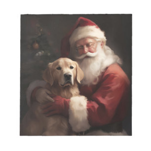 Goldener Retriever mit Weihnachten Notizblock