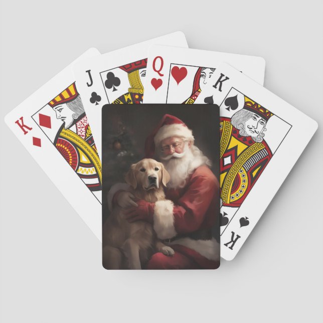 Goldener Retriever mit Weihnachten Spielkarten (Rückseite)