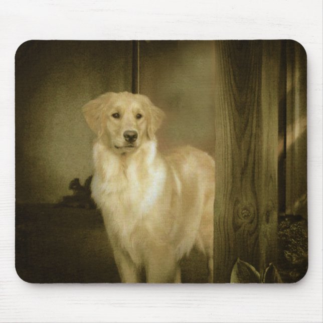 Goldener Retriever Mousepad Dame In Waiting (Vorne)