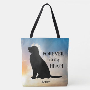 Goldener Retriever-Name-Denkmal-Silhouette Tasche